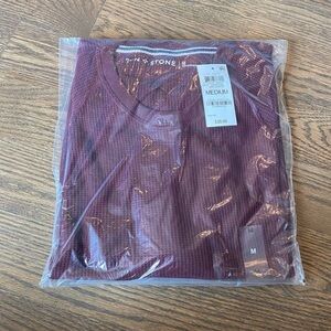 Sun and Stone dark scarlet ribbed long sleeve shirt. Size Medium
